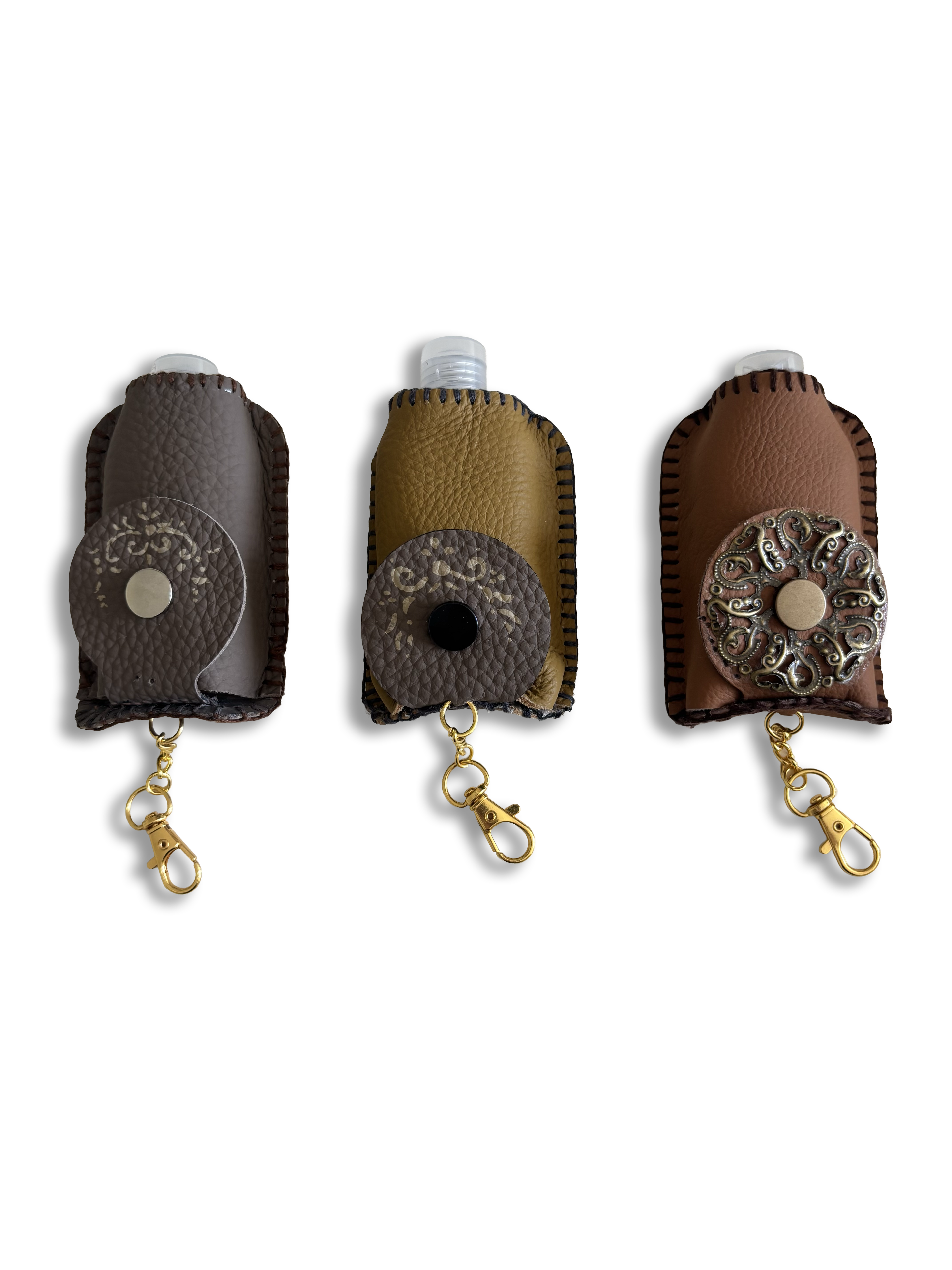 Leather Mini Bottle Keychain Holder