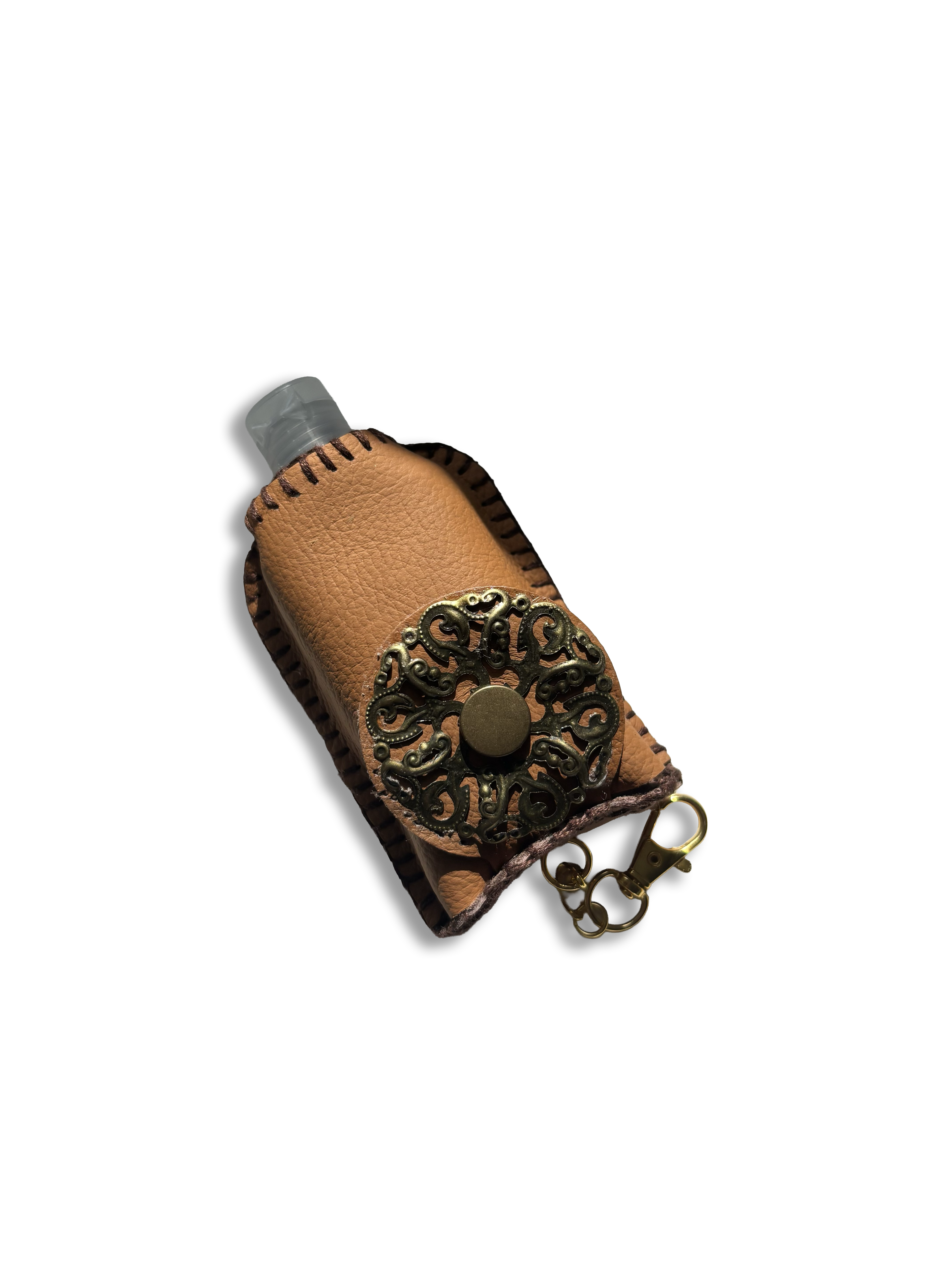 Leather Mini Bottle Keychain Holder