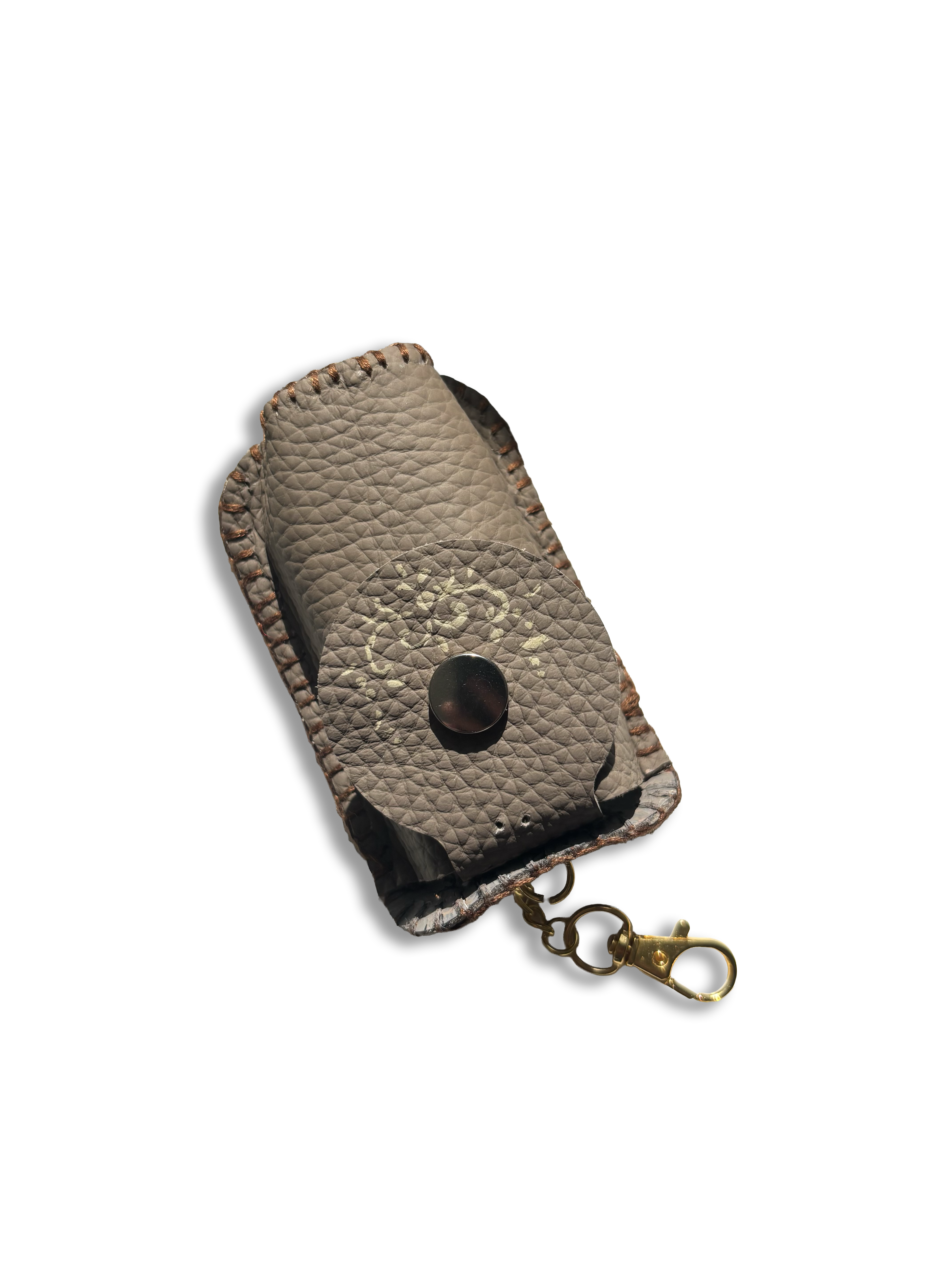 Leather Mini Bottle Keychain Holder