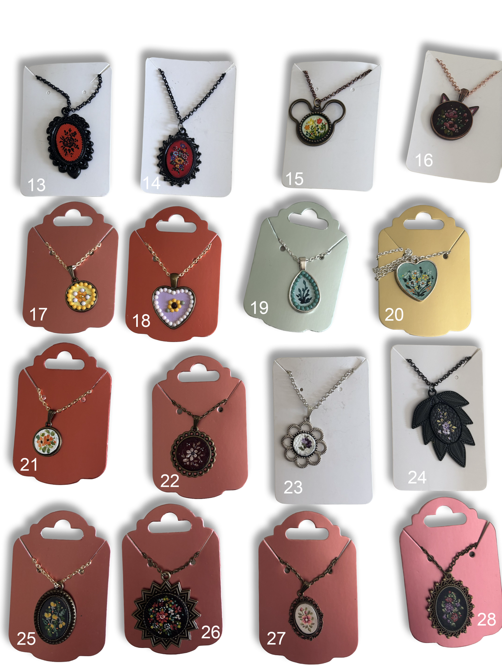 Hand-Painted Leather Pendant Necklace