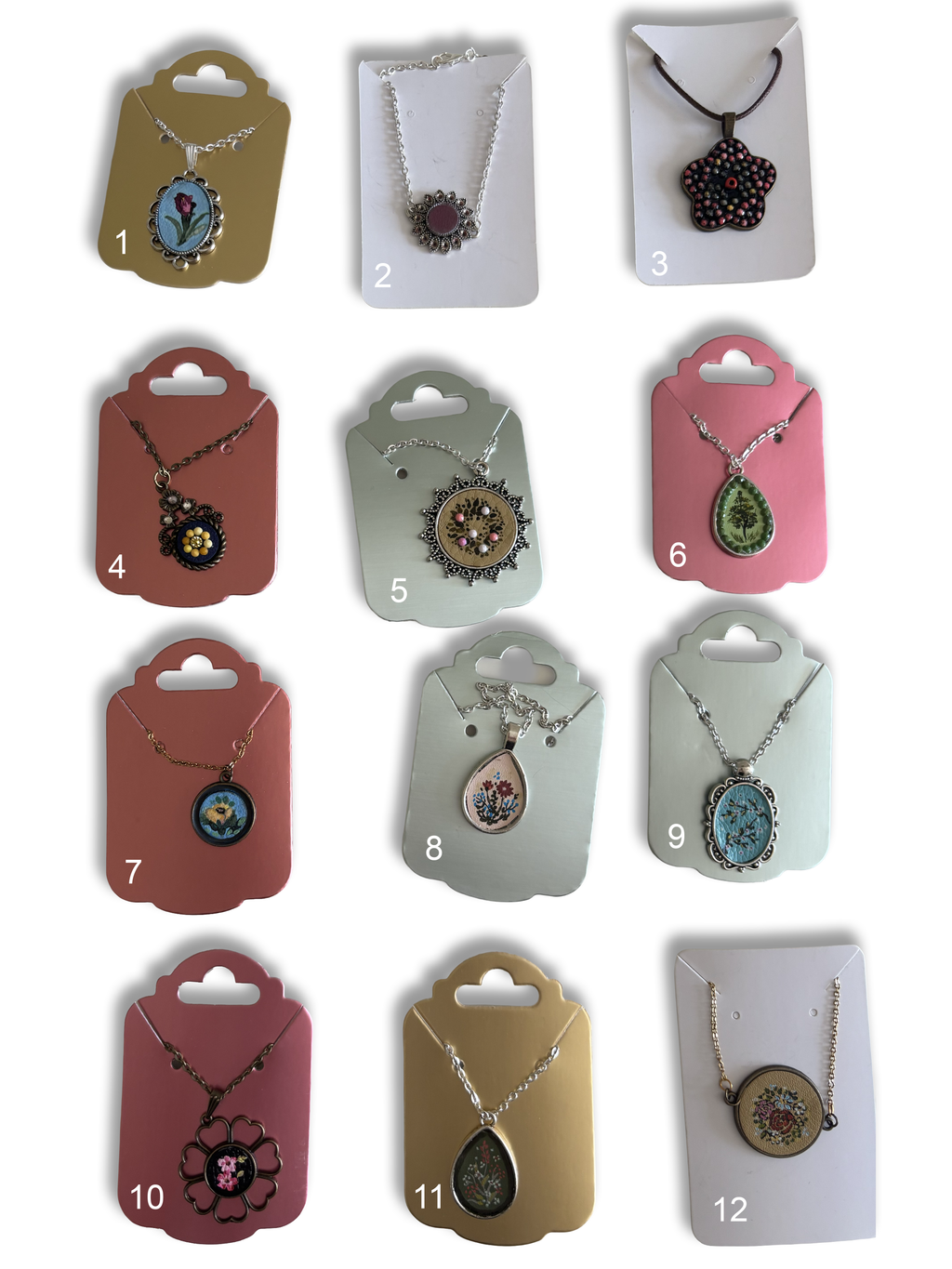 Hand-Painted Leather Pendant Necklace