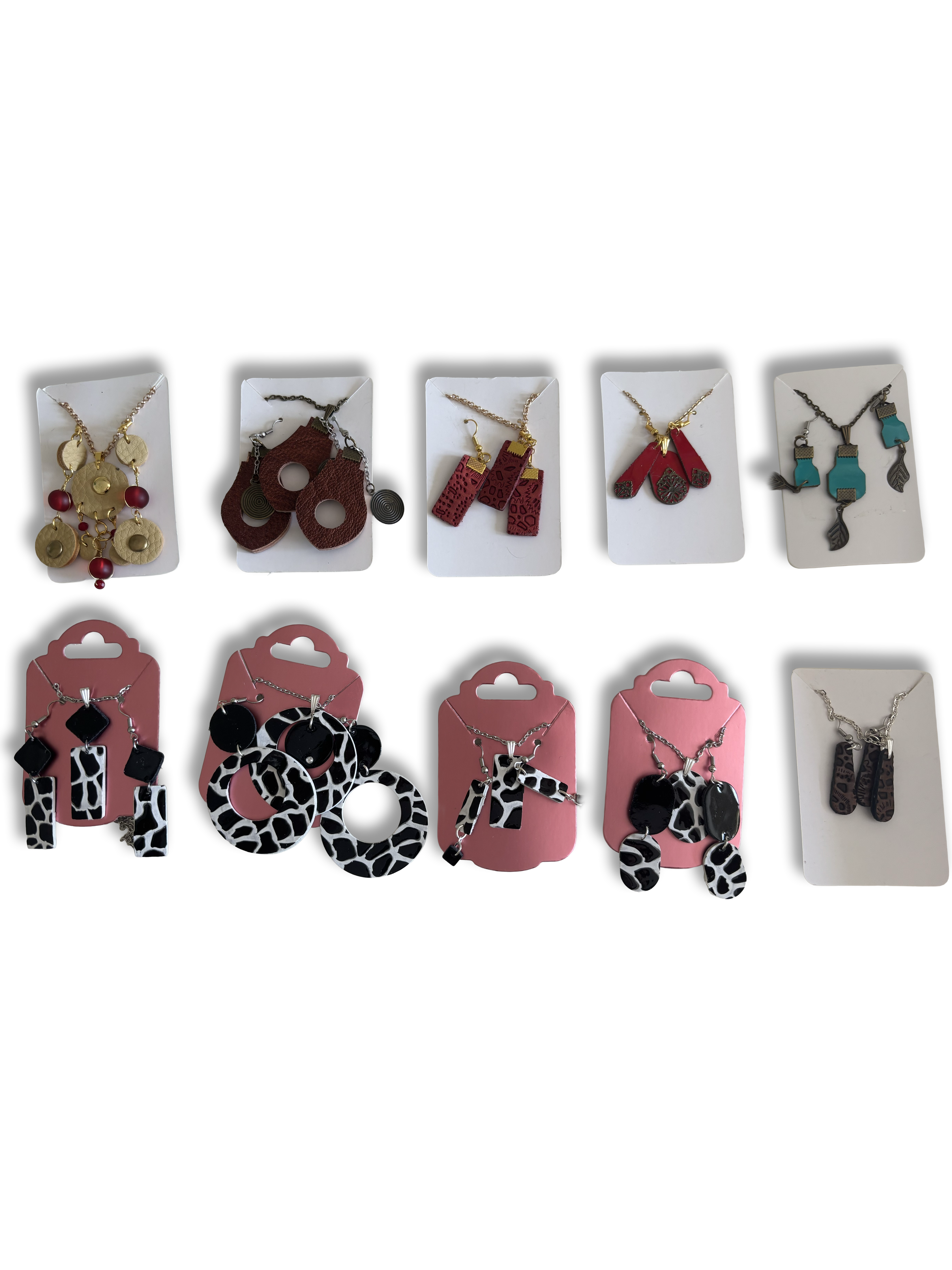 Leather Necklace & Earrings Set