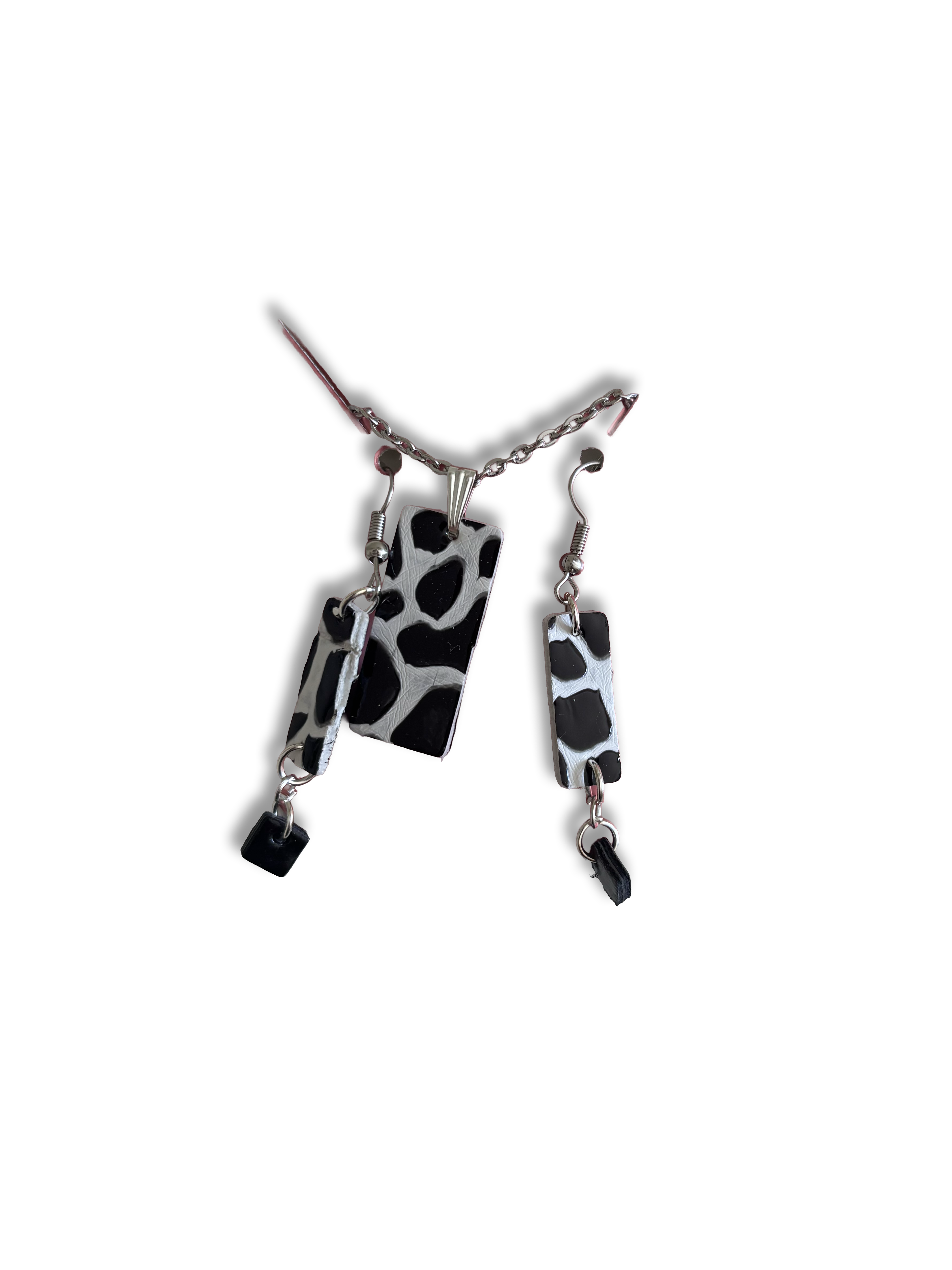 Leather Necklace & Earrings Set