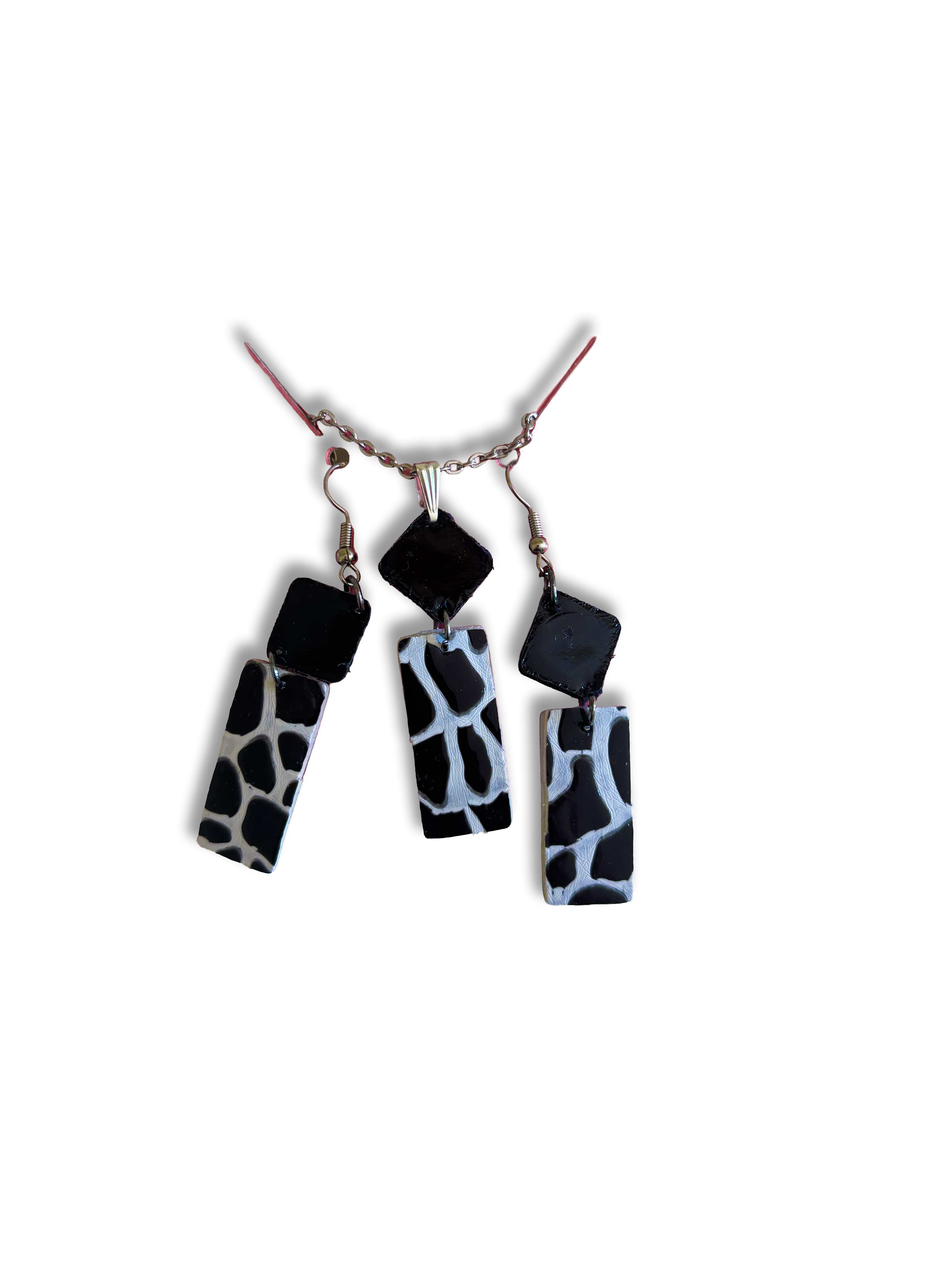 Leather Necklace & Earrings Set
