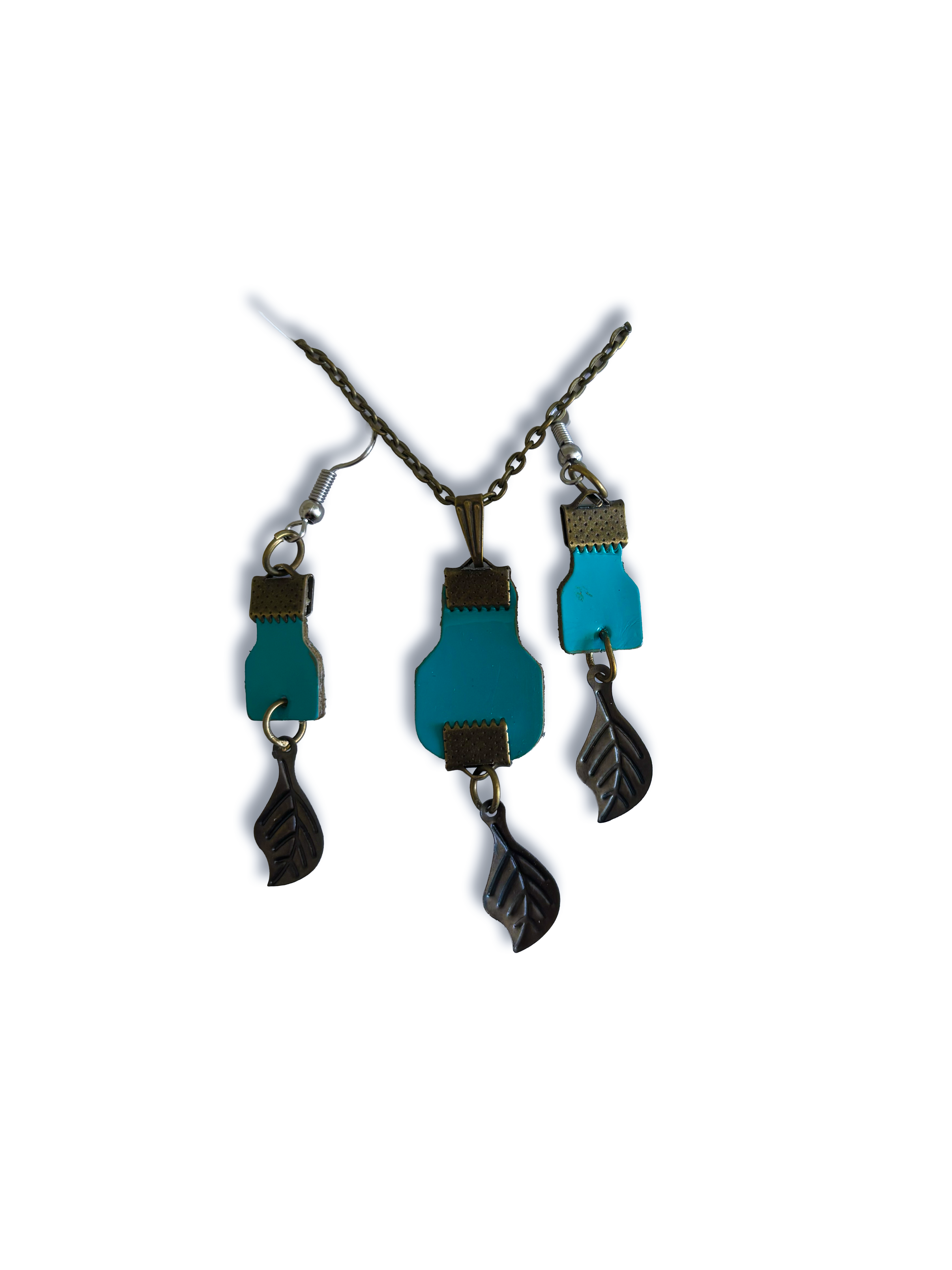 Leather Necklace & Earrings Set
