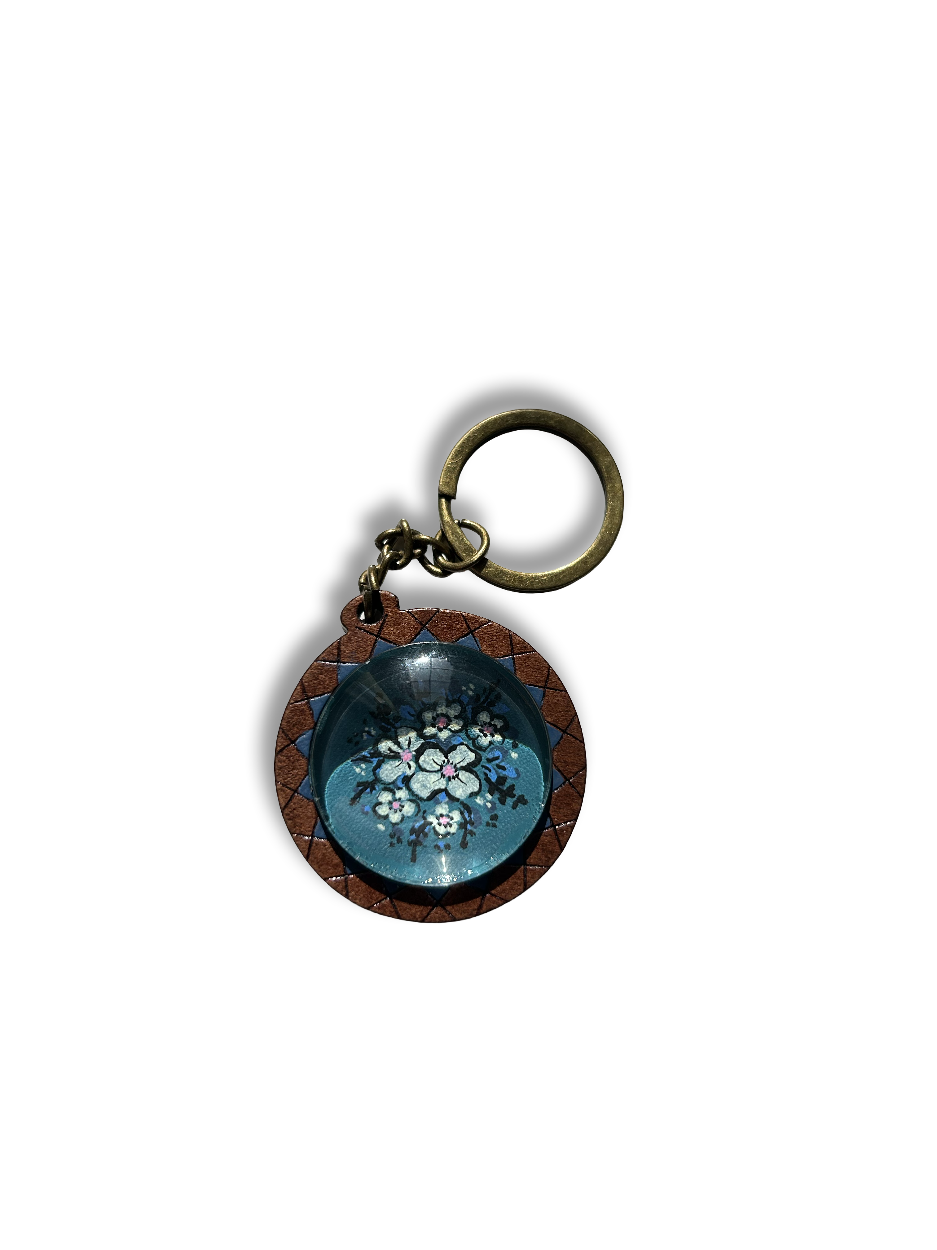 Hand-Painted Wooden Keychain