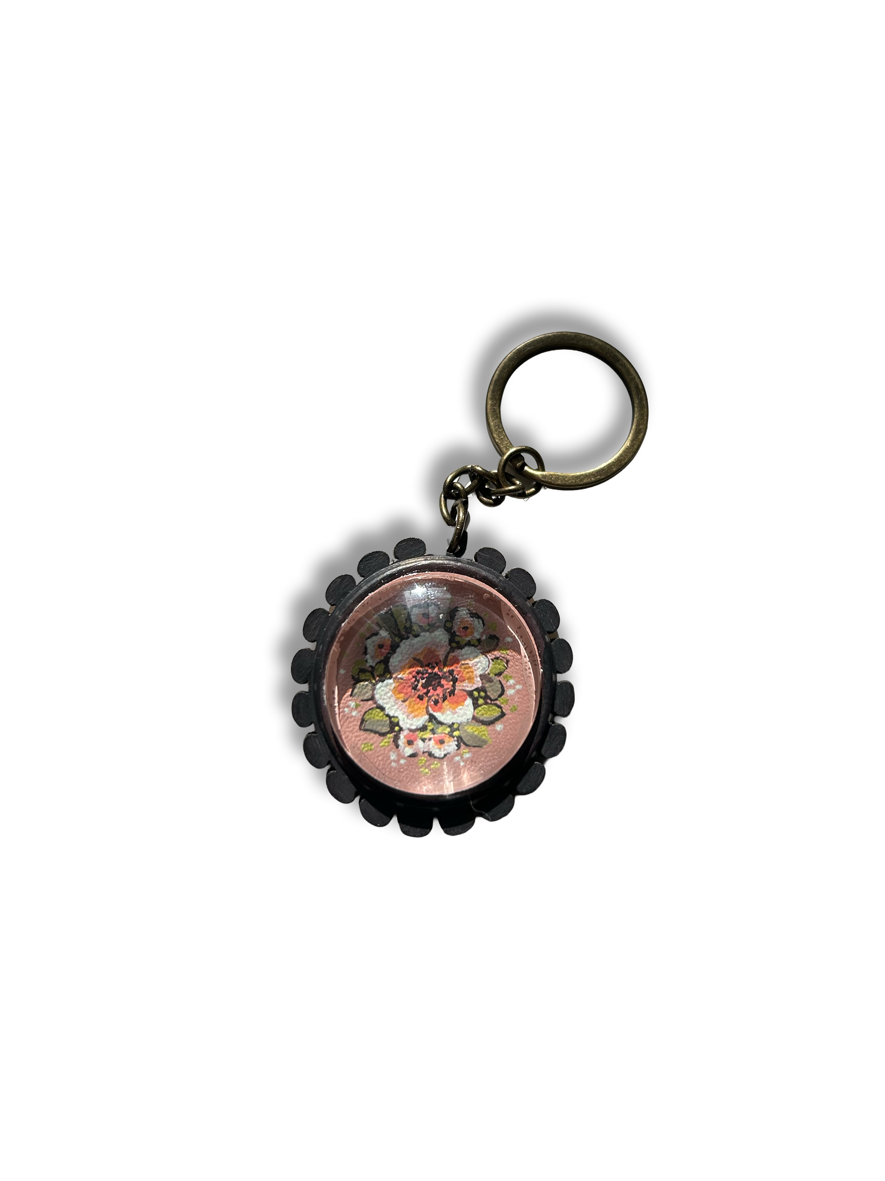 Hand-Painted Wooden Keychain