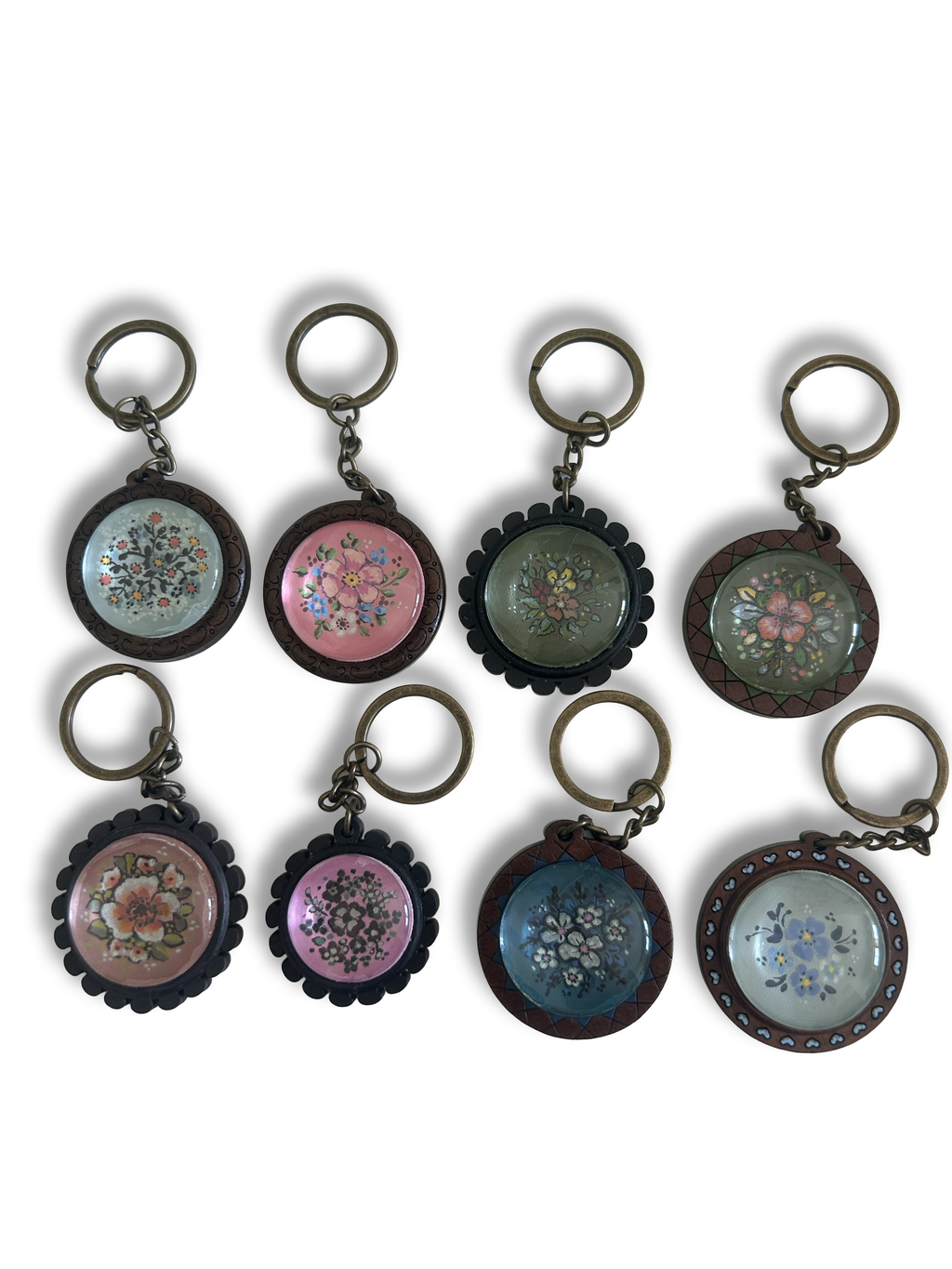 Hand-Painted Wooden Keychain